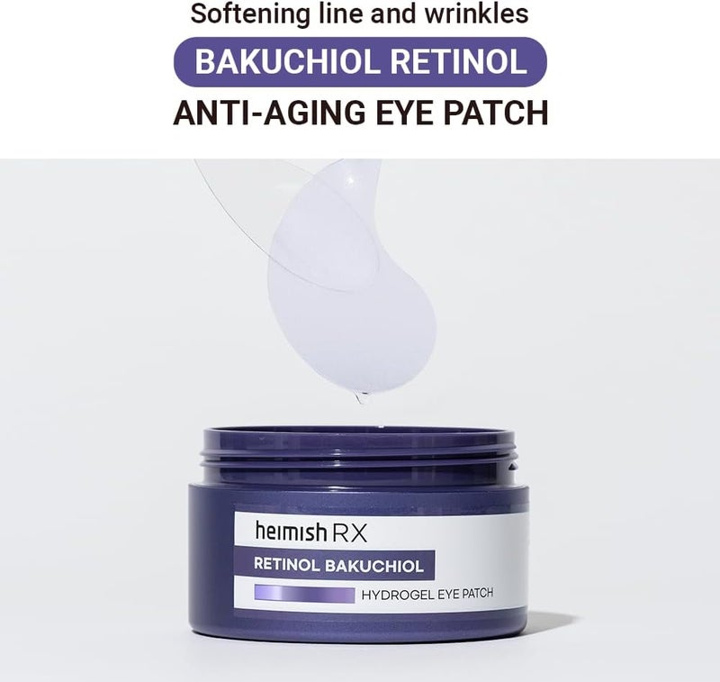 HEIMISH RX Retinol Bakuchiol Hydrogel Eye Patch - Anti Aging Under Eye Patches, Hydrating Formula with Retinol, 2% Niacinamide for Dark Circles, Puffiness & Wrinkles, Korean Skincare, 1.4g/60ea - Image 2