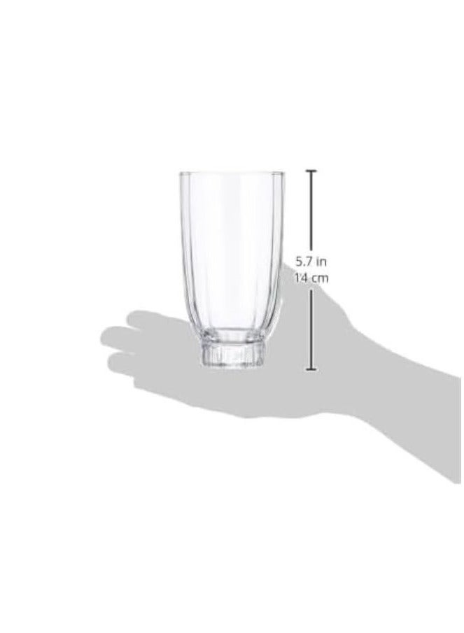 باساباش كاسات عصير امور زجاج شفاف مخطط 410 مل 6 قطعة باشاباشي - Image 4