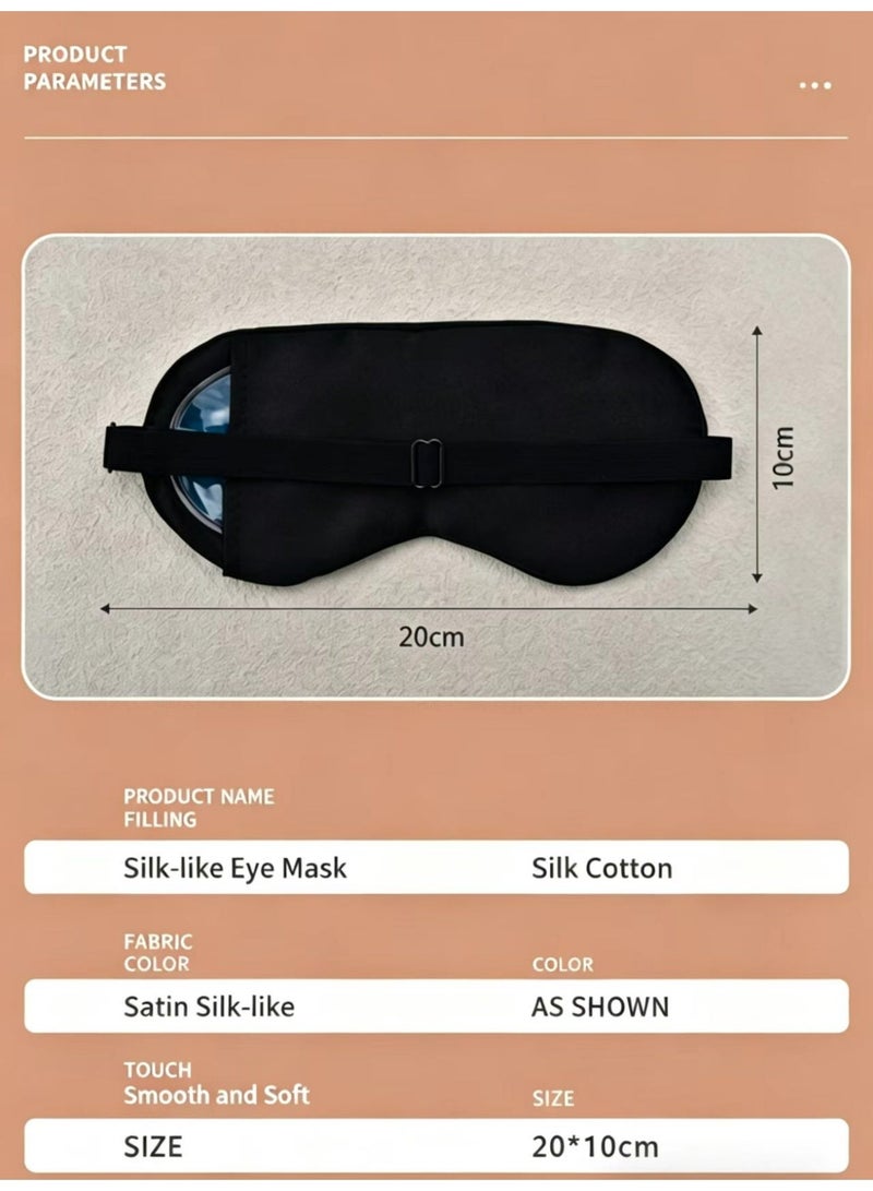 SUMRISE Silk sleep mask with hot and cold gel ice pack for relieving eye fatigue, a cooling eye mask suitable for sleep and travel. - Image 5