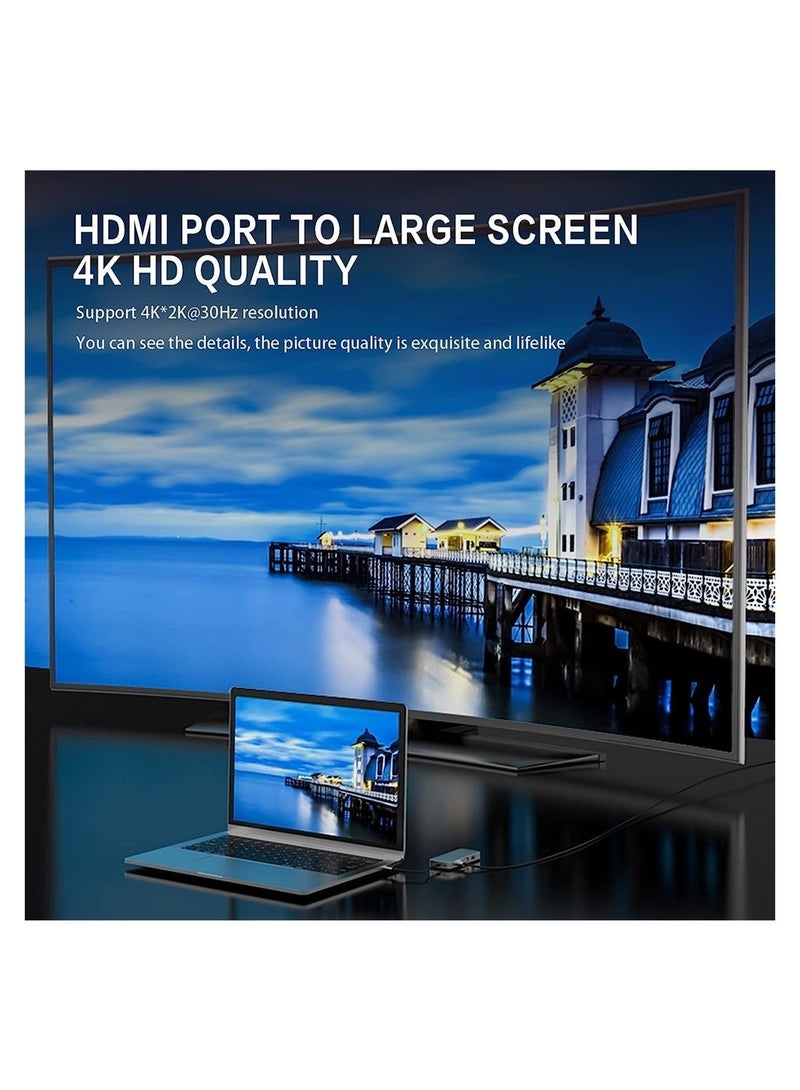 Captaintech USB C Adapter 10-in-1 Docking Station with 4K-HDMI VGA USB 3.0 USB C Port 100W PD RJ45 Ethernet TF Card Reader Compatible with MacBook Pro/Air and other Type C Devices - Image 2