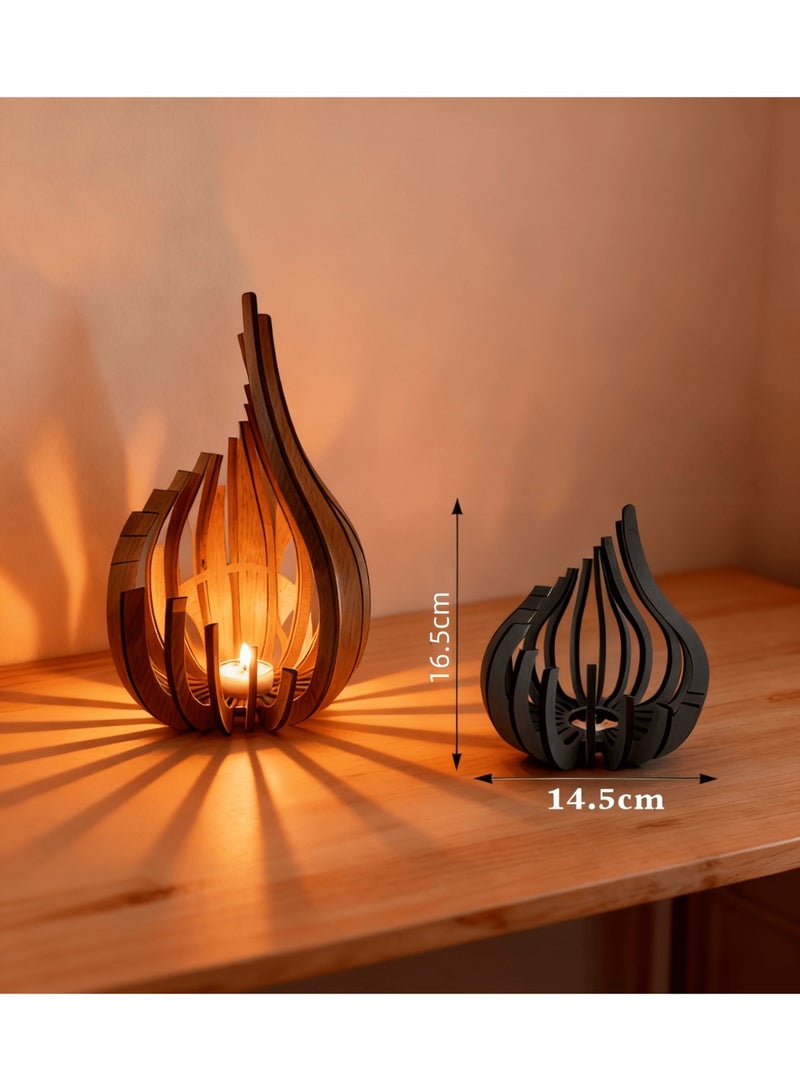 DIY Wooden Candle Holder, Decorative Piece, Candlestick, Small - Image 2