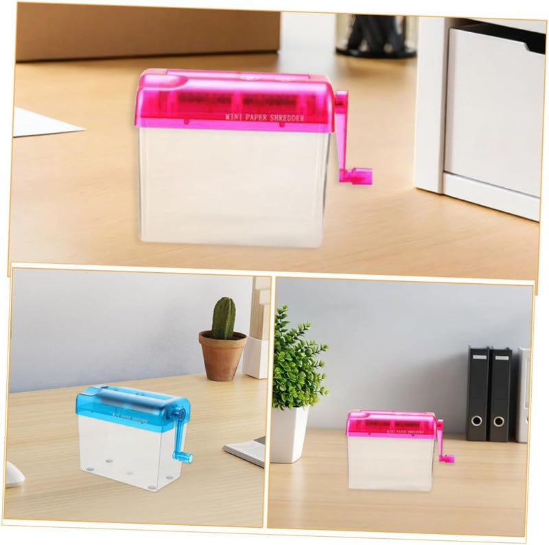KICHOUSE 2pcs Manual Paper Shredder Portable Small Desktop Shredder for Home Office Document Shredding with Hand Crank, Compact Paper Cutting Tool for Notes, Bills, Photos - Image 3