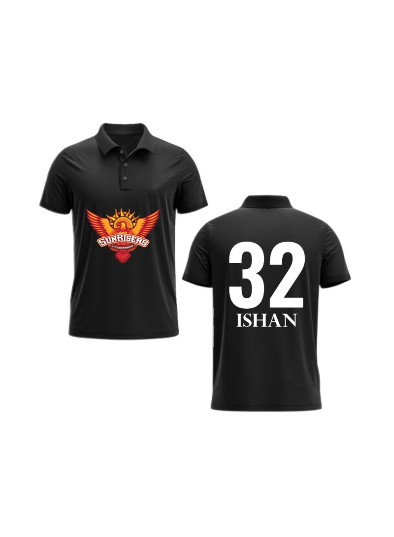PRINTSHOP4ME Hyderabad Cricket Men's Dry-Fit Polo Neck T-Shirt|Tshirt With Cap|Soft&Breathable Sportswear For Cricket Lovers|Wear It For Games - Image 1