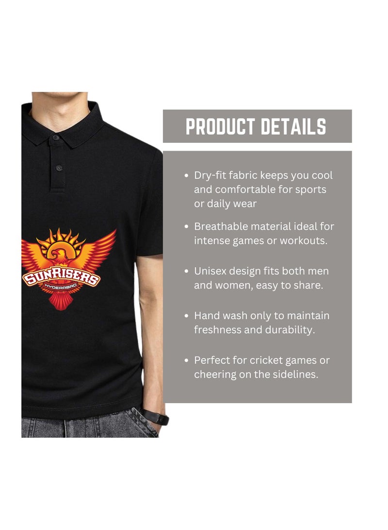 PRINTSHOP4ME Hyderabad Cricket Men's Dry-Fit Polo Neck T-Shirt|Tshirt With Cap|Soft&Breathable Sportswear For Cricket Lovers|Wear It For Games - Image 4