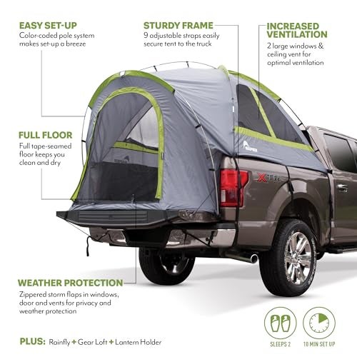 Napier Backroadz Truck Tent | Pickup Truck Bed Camping Tent | Rainfly for Water Protection | Sturdy and Spacious 2-Person Tent | Easy 10-Minute Setup - Image 4
