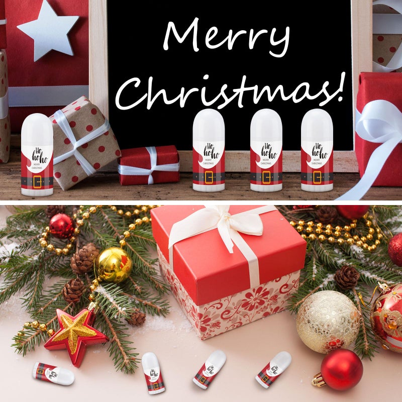 Swiffen 50 Pcs Christmas Mini Lip Balm Pack Thank You Gifts Moisturizer Assorted Flavors Beeswax Natural Ingredients Dry Chapped Lip Care Products for Coworkers Women Friend Men(Santa Claus) - Image 5