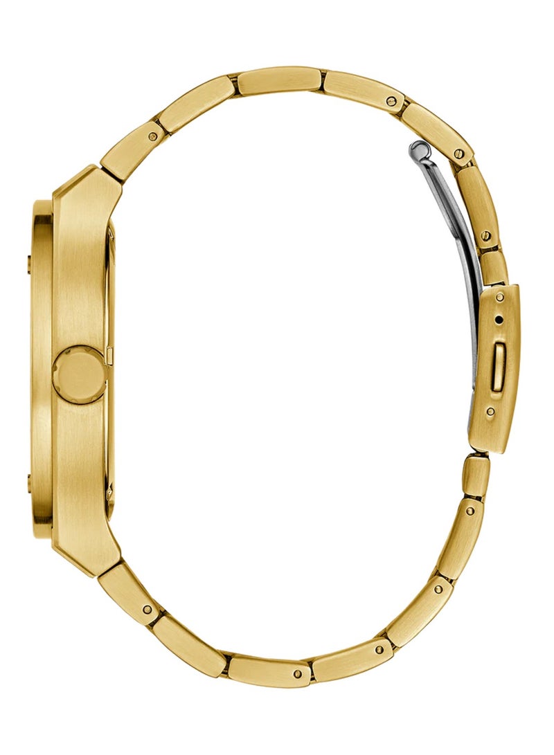 GUESS ساعة جيت للرجال بتقنية الكوارتز التناظرية من الفولاذ المقاوم للصدأ باللون الذهبي GW0795G4 - 45 مم - Image 3