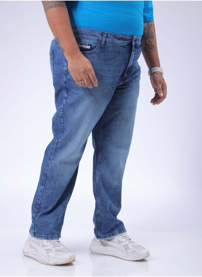 HARDSODA Men Plus Size Vintage Straight Fit Solid Mid-Rise Stretchable Jeans  - Image 4