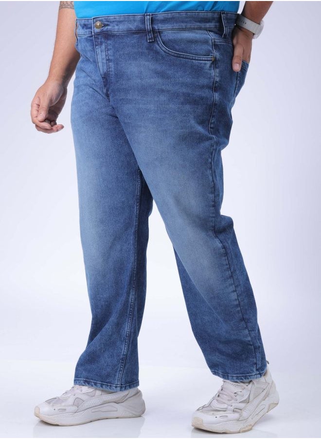 HARDSODA Men Plus Size Vintage Straight Fit Solid Mid-Rise Stretchable Jeans  - Image 3