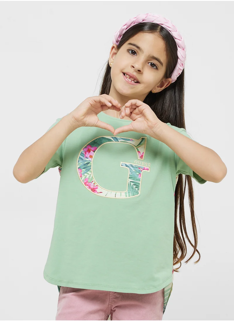 GUESS Kids Logo High Low Loose T-Shirt