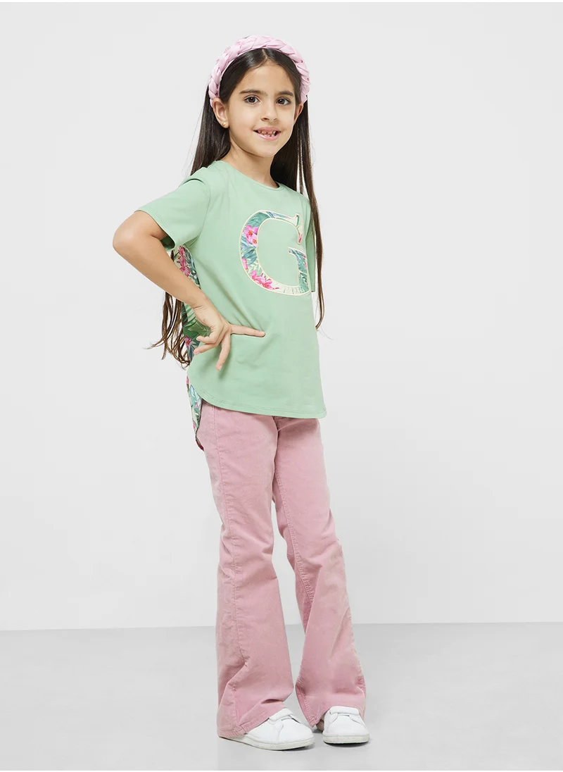 GUESS Kids Logo High Low Loose T-Shirt