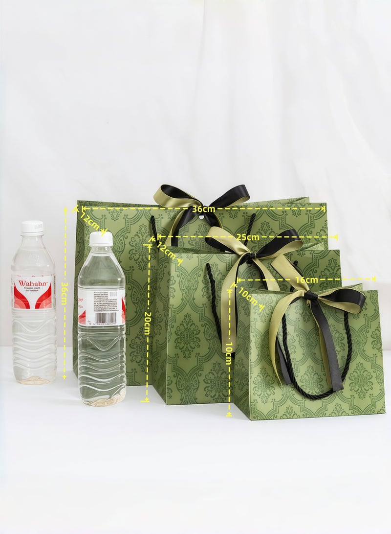 تشو داي 36X12X25 سم - قطعتان من أكياس الهدايا الورقية بمقابض، أكياس تغليف الهدايا بكميات كبيرة، هدايا الحفلات، أكياس التسوق الورقية لمحلات البقالة، هدايا حفلات الزفاف وأعياد الميلاد وعيد الميلاد، حقائب حرفية لمحلات البقالة بالتجزئة (زمردي) - Image 3