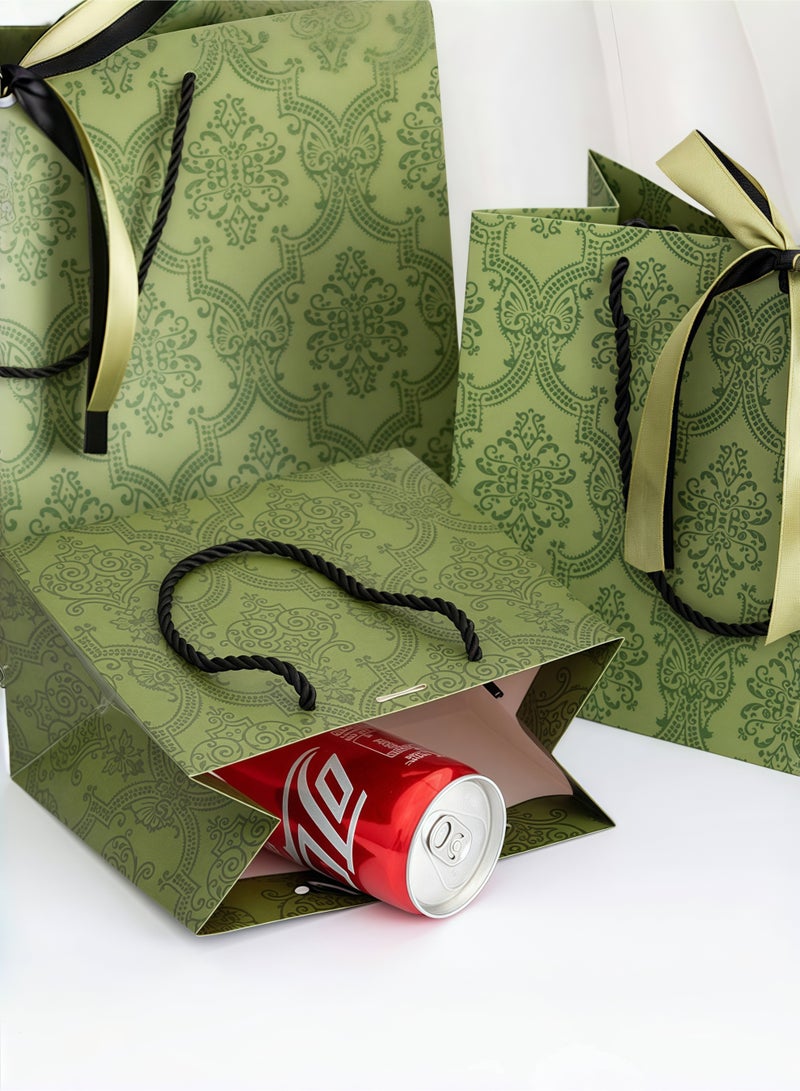 تشو داي 36X12X25 سم - قطعتان من أكياس الهدايا الورقية بمقابض، أكياس تغليف الهدايا بكميات كبيرة، هدايا الحفلات، أكياس التسوق الورقية لمحلات البقالة، هدايا حفلات الزفاف وأعياد الميلاد وعيد الميلاد، حقائب حرفية لمحلات البقالة بالتجزئة (زمردي) - Image 4