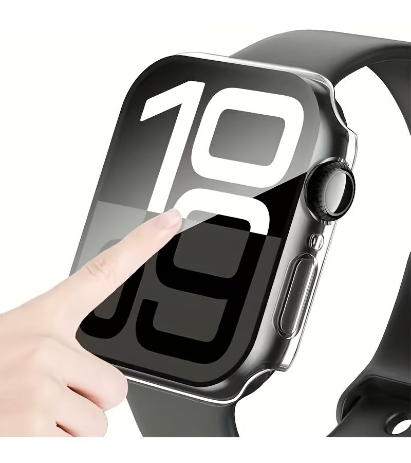 For Apple Watch Series 1 2 3 38mm Transparent Tempered Glass Screen Protector And PC Frame Protective Case 2 Pack - Image 2