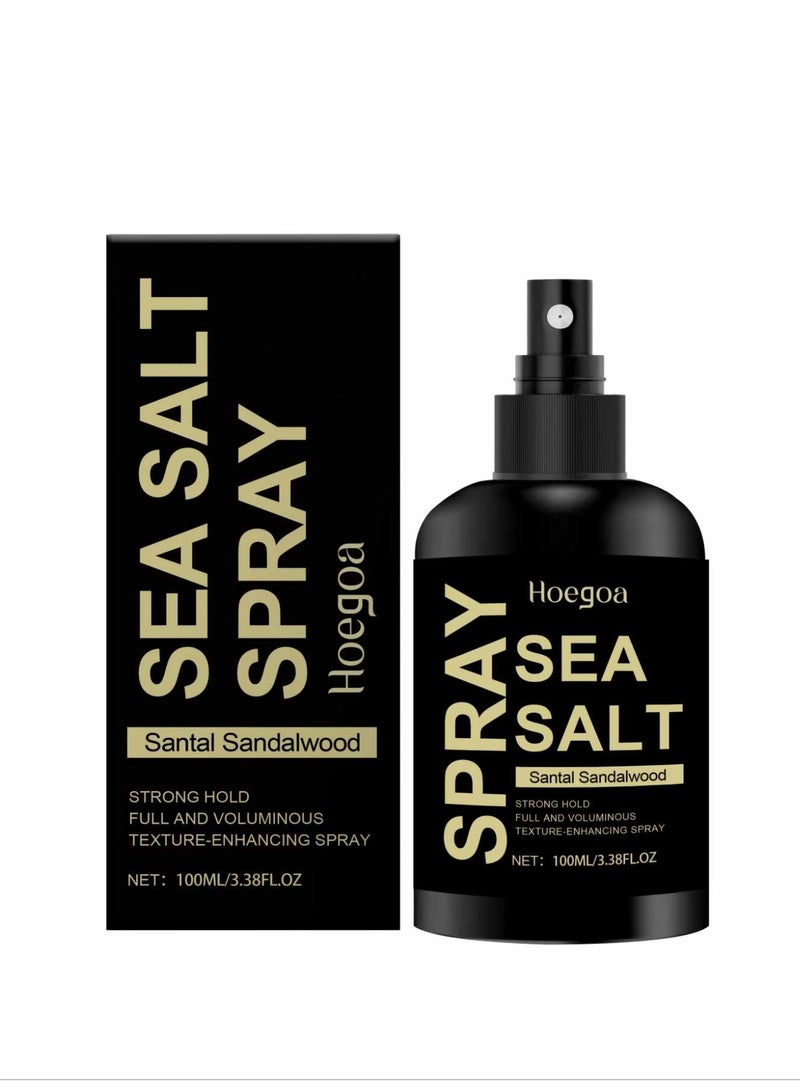 Hoegoa Sea Salt Spray, Setting Spray for Hair With Sandalwood, Volumizes And Texturizes, Light And Non-Greasy, Provide Long-lasting Hol, Keeping Hair Soft And Smooth. 100ml/3.38fl oz - Image 1