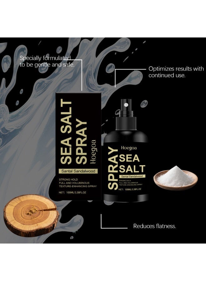 Hoegoa Sea Salt Spray, Setting Spray for Hair With Sandalwood, Volumizes And Texturizes, Light And Non-Greasy, Provide Long-lasting Hol, Keeping Hair Soft And Smooth. 100ml/3.38fl oz - Image 4