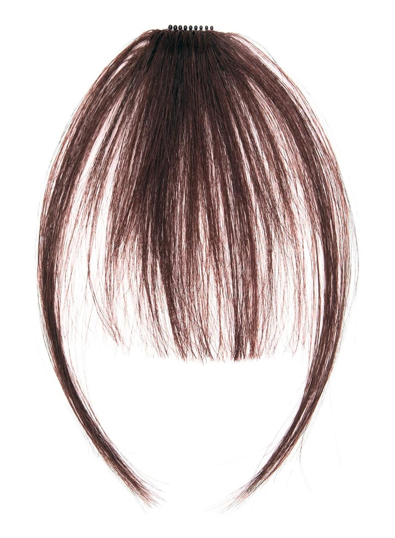 Estelle Real Human Hair Bangs with Temples Clip in Bangs Human Hair Extensions One Piece Air Bangs Clip on Front Bangs Hairpiece for Women - Image 1