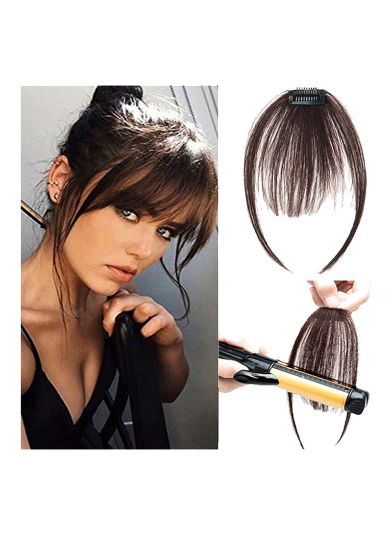 Estelle Real Human Hair Bangs with Temples Clip in Bangs Human Hair Extensions One Piece Air Bangs Clip on Front Bangs Hairpiece for Women - Image 2