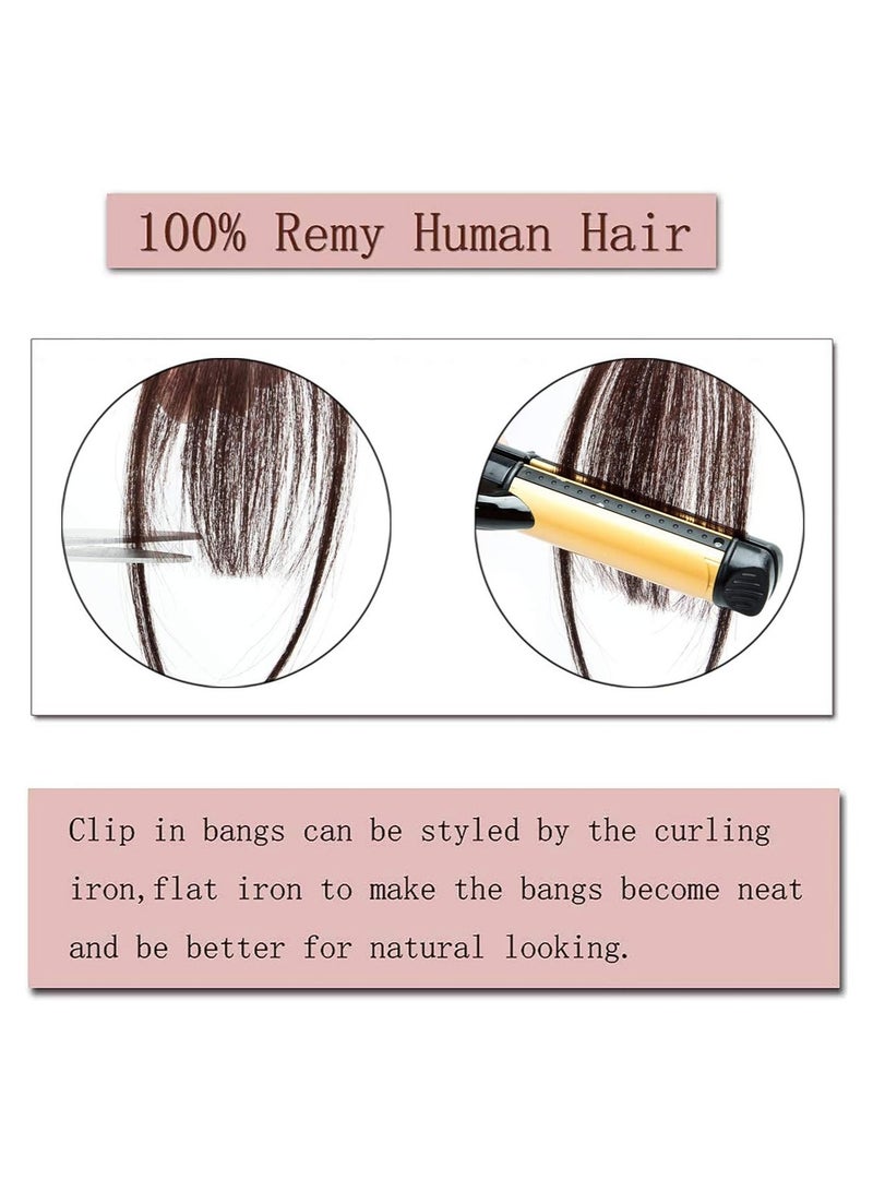 Estelle Real Human Hair Bangs with Temples Clip in Bangs Human Hair Extensions One Piece Air Bangs Clip on Front Bangs Hairpiece for Women - Image 3