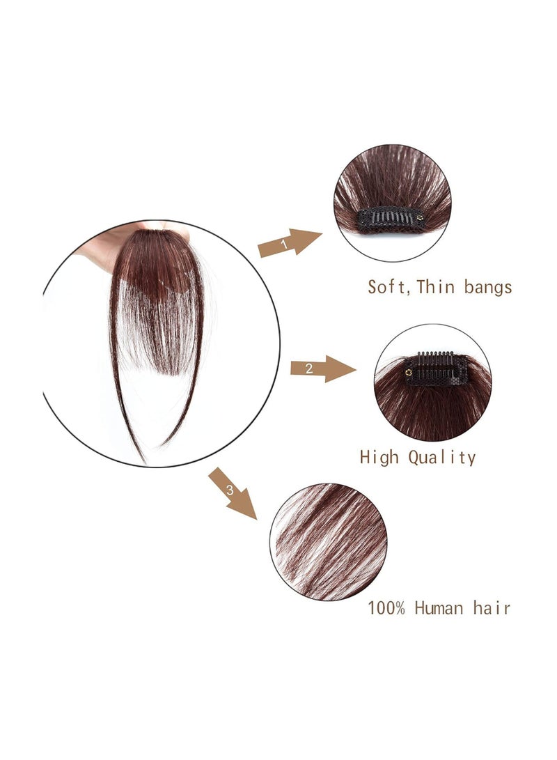 Estelle Real Human Hair Bangs with Temples Clip in Bangs Human Hair Extensions One Piece Air Bangs Clip on Front Bangs Hairpiece for Women - Image 4