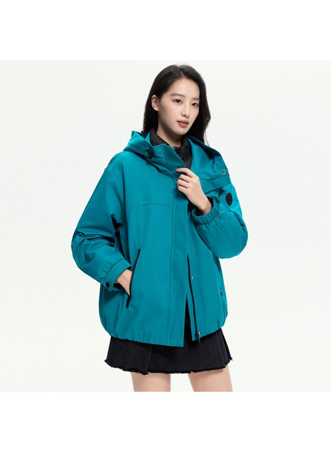 YaYa Autumn Women's Outdoor Workwear Style Hooded Fashion Short Work Jacket - Image 4