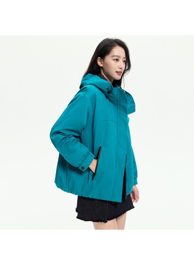 YaYa Autumn Women's Outdoor Workwear Style Hooded Fashion Short Work Jacket - Image 2