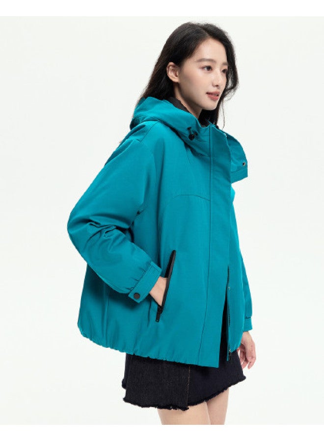 YaYa Autumn Women's Outdoor Workwear Style Hooded Fashion Short Work Jacket - Image 1