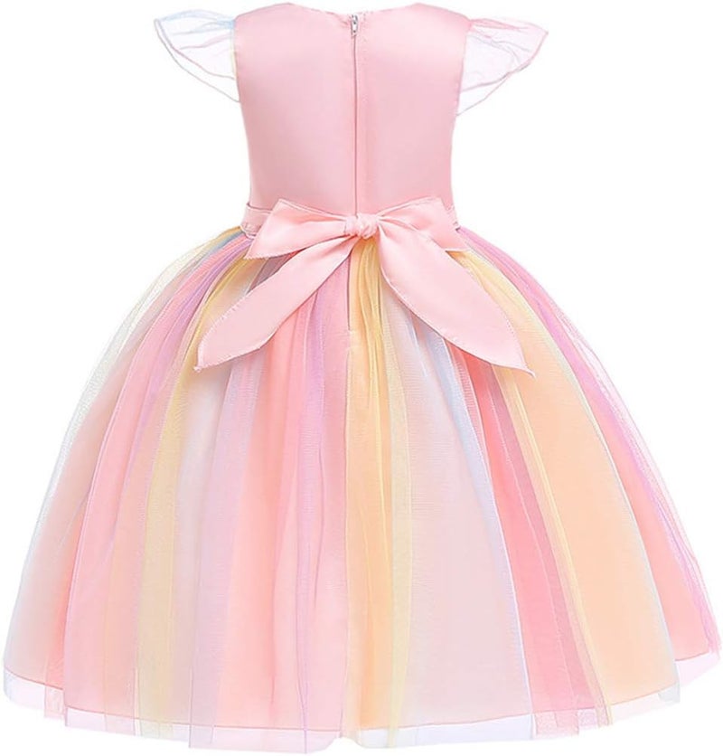 WonderBabe girls unicorn sleeveless dress dress princess dress carnival formal dress - Image 2