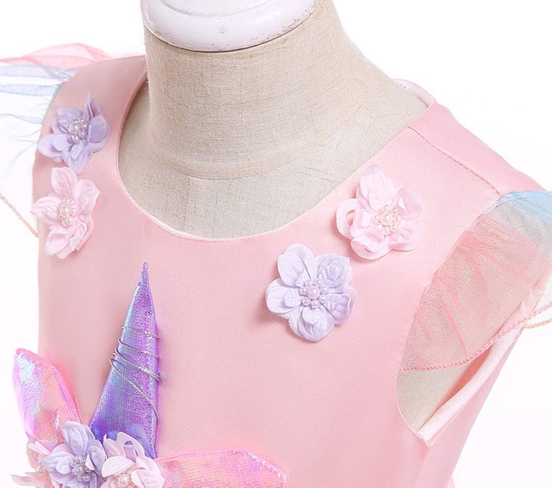 WonderBabe girls unicorn sleeveless dress dress princess dress carnival formal dress - Image 3
