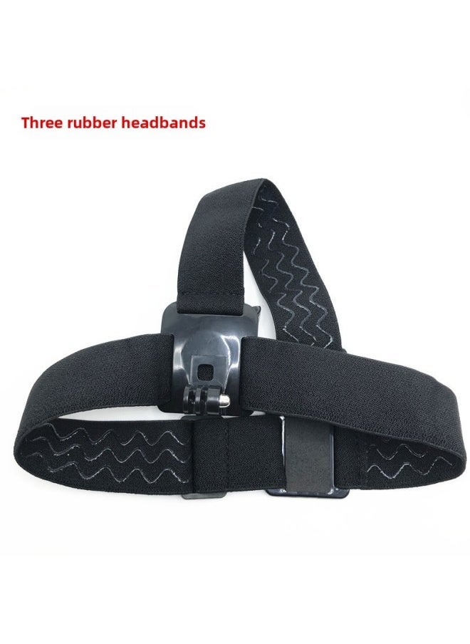 Generic Gopro9 Accessories Three Rubber Headband Dajiang Sports Camera Three Wave Fixed Headband Non-slip A Headwear-Color:Black  - Image 2