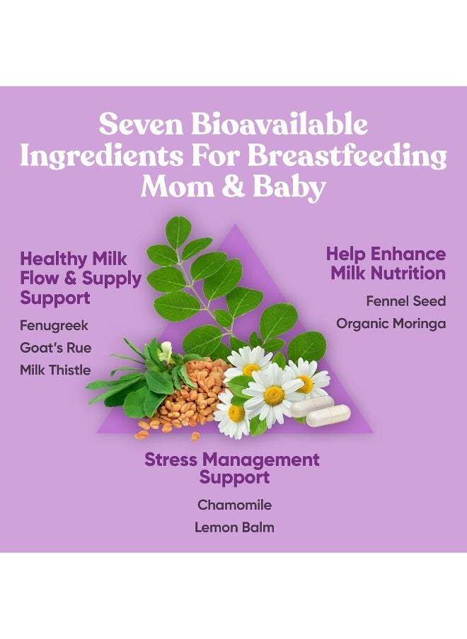 Eu Natural Nourish Lactation Supplement - Postpartum Support For Healthy Milk Flow & Production - Fenugreek Capsules For Women With Goat'S Rue, Milk Thistle, Fennel Seed & Organic Moringa, 60 Vegan Soft Capsules  - Image 3