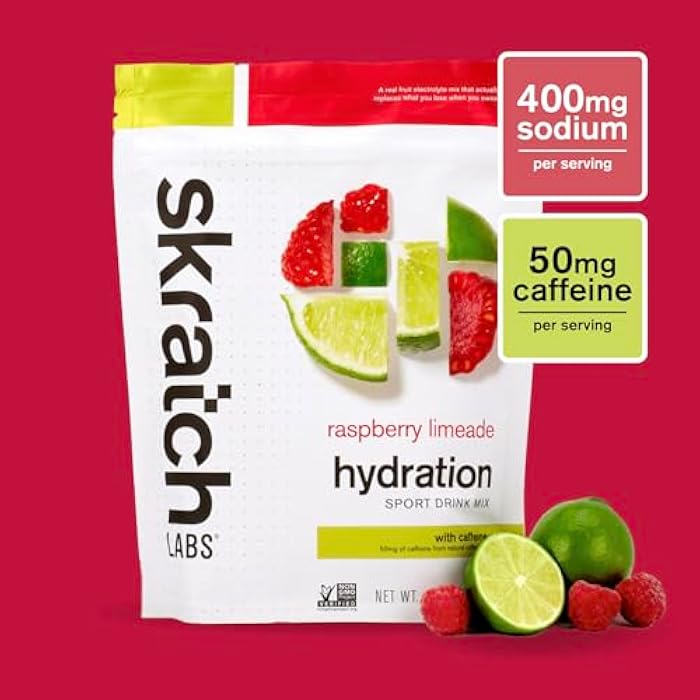 Skratch Labs Hydration Powder | Sport Drink Mix | Electrolytes Powder for Exercise, Endurance, and Performance | Raspberry Limeade with Caffeine | 20 Servings | Non-GMO, Vegan, Kosher - Image 3