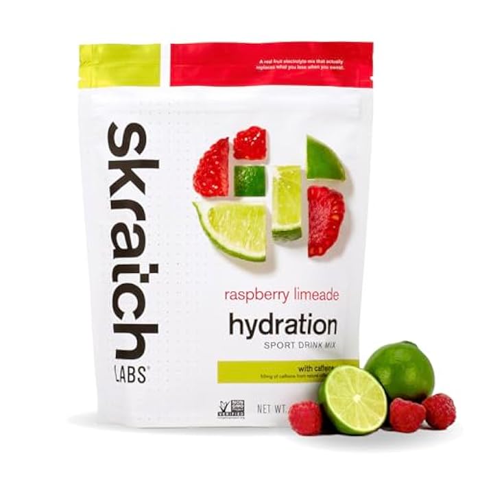 Skratch Labs Hydration Powder | Sport Drink Mix | Electrolytes Powder for Exercise, Endurance, and Performance | Raspberry Limeade with Caffeine | 20 Servings | Non-GMO, Vegan, Kosher - Image 1