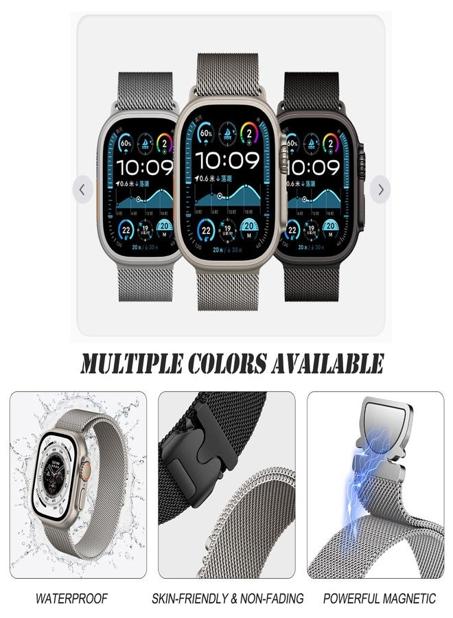 Qimela Stainless Steel Milanese Loop Strap Compatible with Apple Watch Band 38mm 40mm 41mm 42mm 44mm 45mm 46mm 49mm for Women Men,Magnetic Metal Wristband for iWatch Series 11 10 9 8 7 6 5 4 Ultra SE 3 2 1 - Image 5