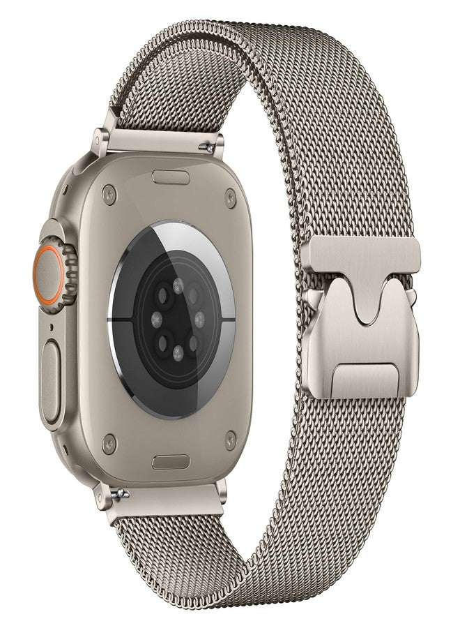 Qimela Stainless Steel Milanese Loop Strap Compatible with Apple Watch Band 38mm 40mm 41mm 42mm 44mm 45mm 46mm 49mm for Women Men,Magnetic Metal Wristband for iWatch Series 11 10 9 8 7 6 5 4 Ultra SE 3 2 1 - Image 1