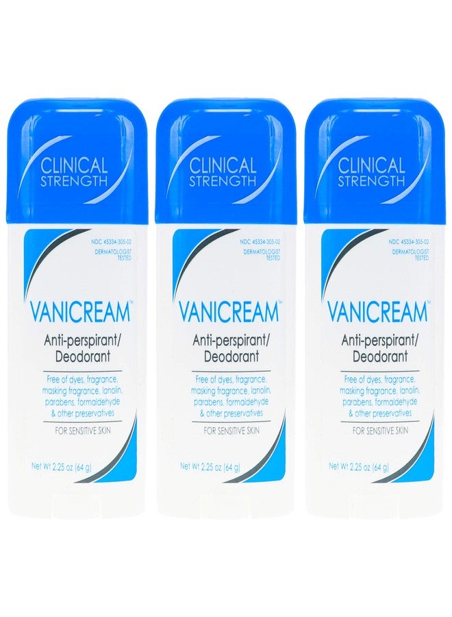 Vanicream Anti-Perspirant - Deodorant Clinical Strength For Sensitive Skin, 2.25 Oz Pack of 3 - Image 1