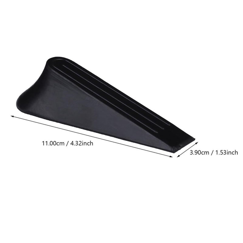 5Pcs Black Rubber Door Wedge Stopper Non Slip Floor Protection For Home Office - Image 3