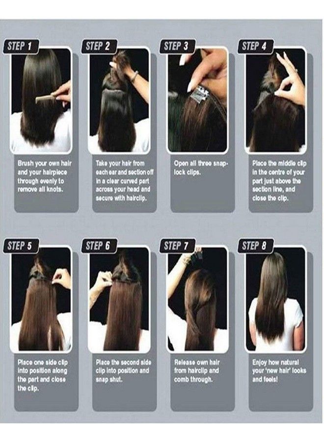 Rapidsflow Straight Synthetic 5 Clips Single Pc Hair Extensions No Extra Shine Matt Finish For Women Golden 160 Grams (Golden Highlights) - Image 5