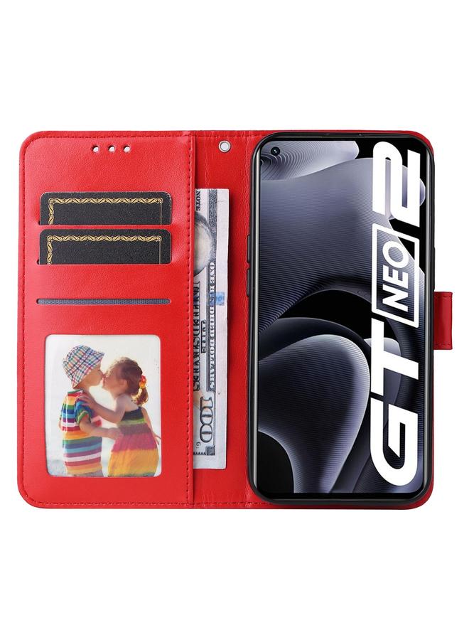 اس-توب جراب لهاتف OPPO Realme GT Neo2 مصنوع من الجلد المنقوش بنقشة عباد الشمس - Image 4