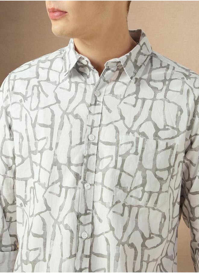 Dennis Lingo Abstract Print Button-Down Shirt by Styli  - Image 2