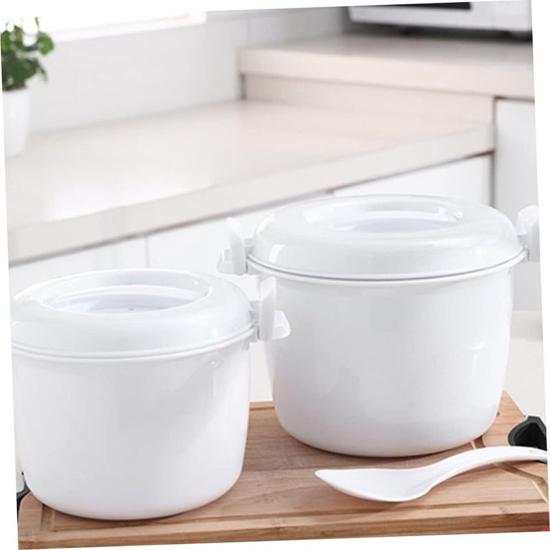 Healifty Large Microwave Rice Cooker Lunch Box Insulated Food Grade PP Cookware for Microwave Oven Freezer Dishwasher Safe Multifunctional Container for Rice Veggies Pasta - Image 5