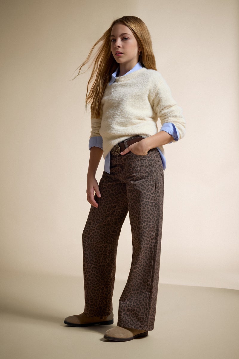 ديفاكتو بلوفر بناتي تريكو قصة عادية برقبة مستديرة - Image 2