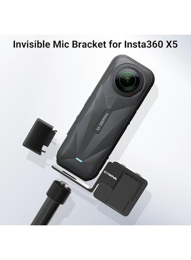 CYNOVA Invisible Mic Cold Shoe for Insta360 X5, RØDE Wireless GO Microphone Holder(with 3.5mm Audio Cable), Insta 360 X5 Accessories - Image 2
