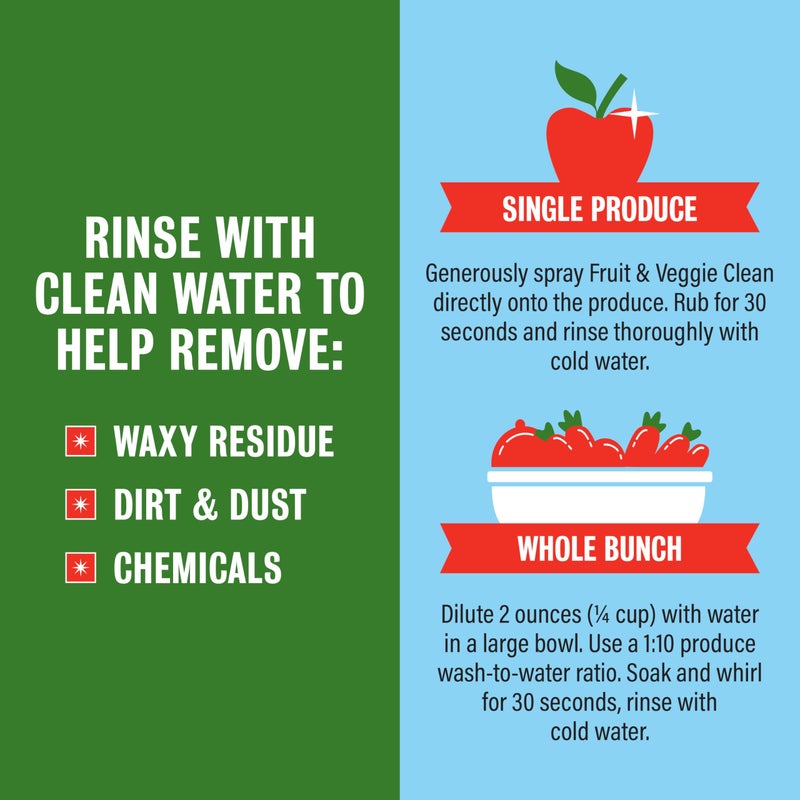 Rebel Green Fruit & Veggie Clean - Plant-Based Produce Cleaner - Natural Fruit and Vegetable Wash with No Aftertaste - Chemical & Wax Removal - Made with Organic Extracts of Citrus - Gallon - Image 5