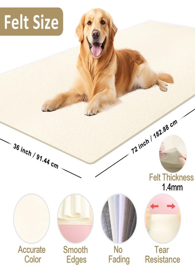 XSEINO Ivory Large Felt Fabric 72" X 36 "(2 Square Yards), 1.4 mm Thick Soft Felt Fabric Sheet for Crafts, White Series Colors Soft Nonwoven Fabric, Fit for Decoration, Sewing, DIY Crafts - Image 2