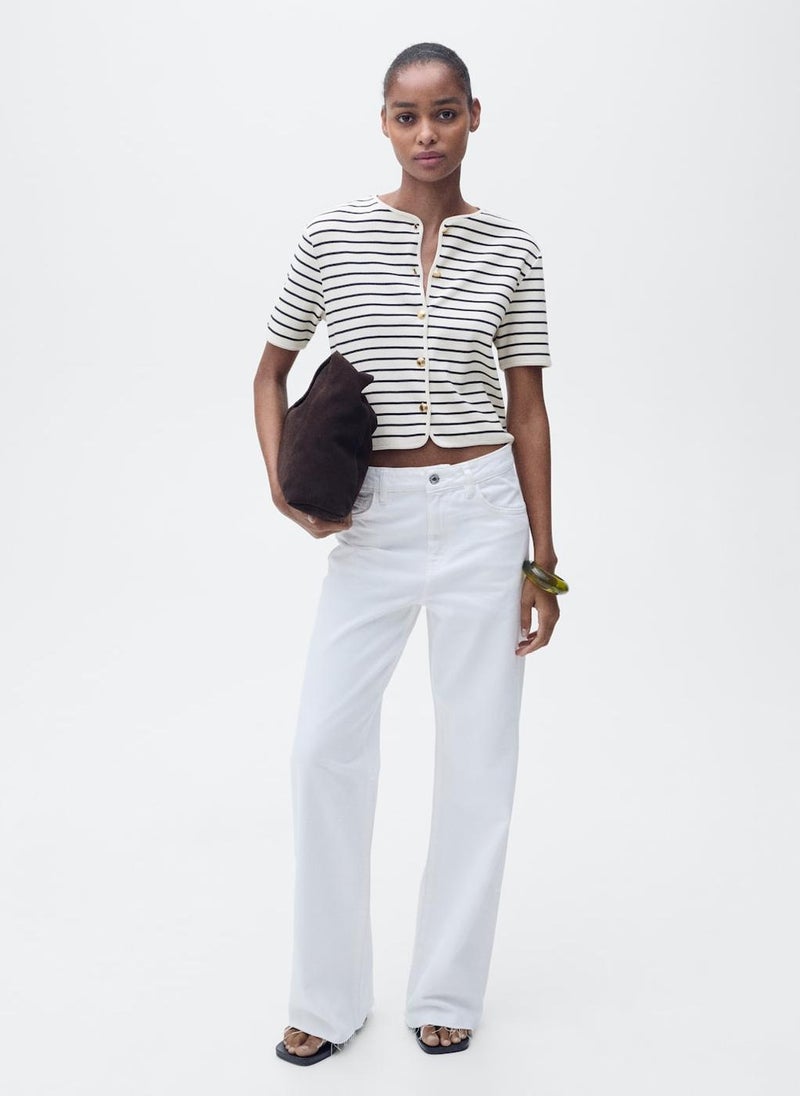 MANGO Casual Short Sleeve Striped Cardigan  - Image 5