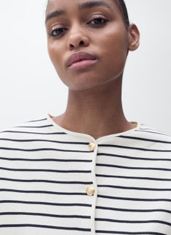 MANGO Casual Short Sleeve Striped Cardigan  - Image 4