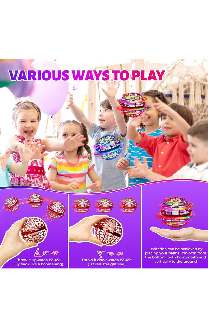Flying Spinning Ball with LED Lights - Hand Controlled Hovering Toy for Kids and Adults, 360 Degree Rotating Drone Flying Ball - Image 5