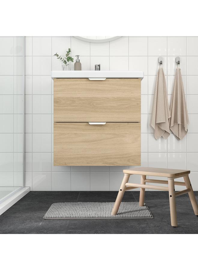 erorex Bath mat, grey-white/mélange, 40x60 cm - Image 4