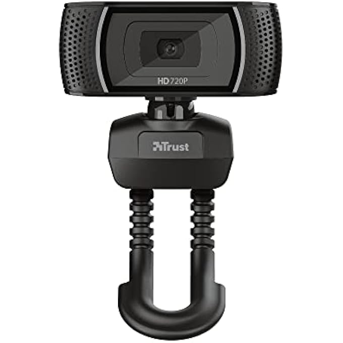 Trust كاميرا ويب TRINO HD مع ميكروفون، 1280x720، 30 إطار في الثانية، قاعدة عالمية، USB، كاميرا ويب مع زر تصوير للبث المباشر، مكالمات الفيديو، سكايب، تيمز، زوم، كمبيوتر شخصي، لابتوب، ماك - أسود - Image 1